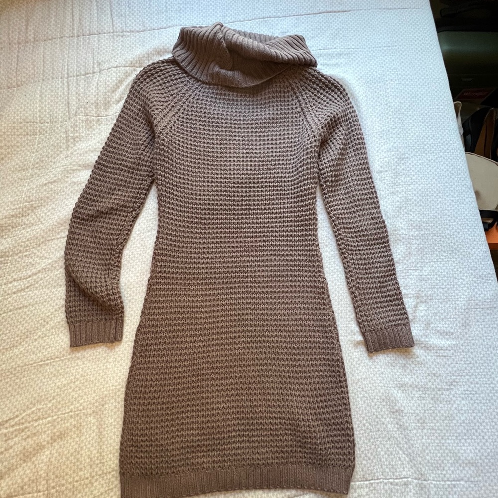 Brown sweater dress